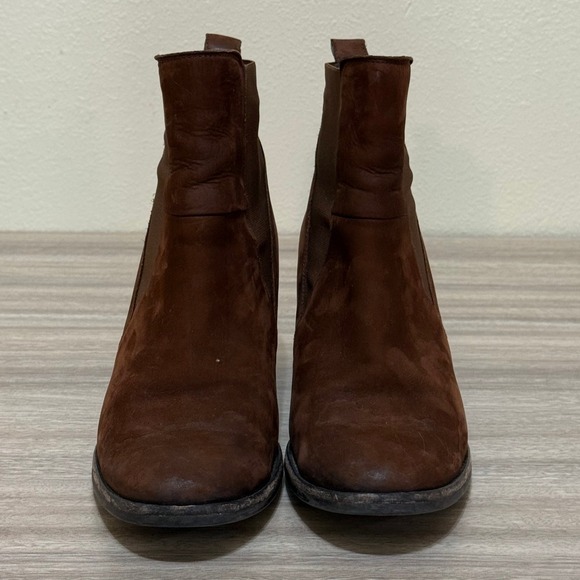 Paul Green Women Boots Brown 6.5 US 9 Suede Chelsea Ankle Block Heel Austria - Picture 4 of 13